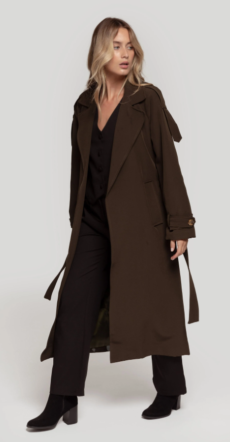 TRENCH LARGO - MARRON