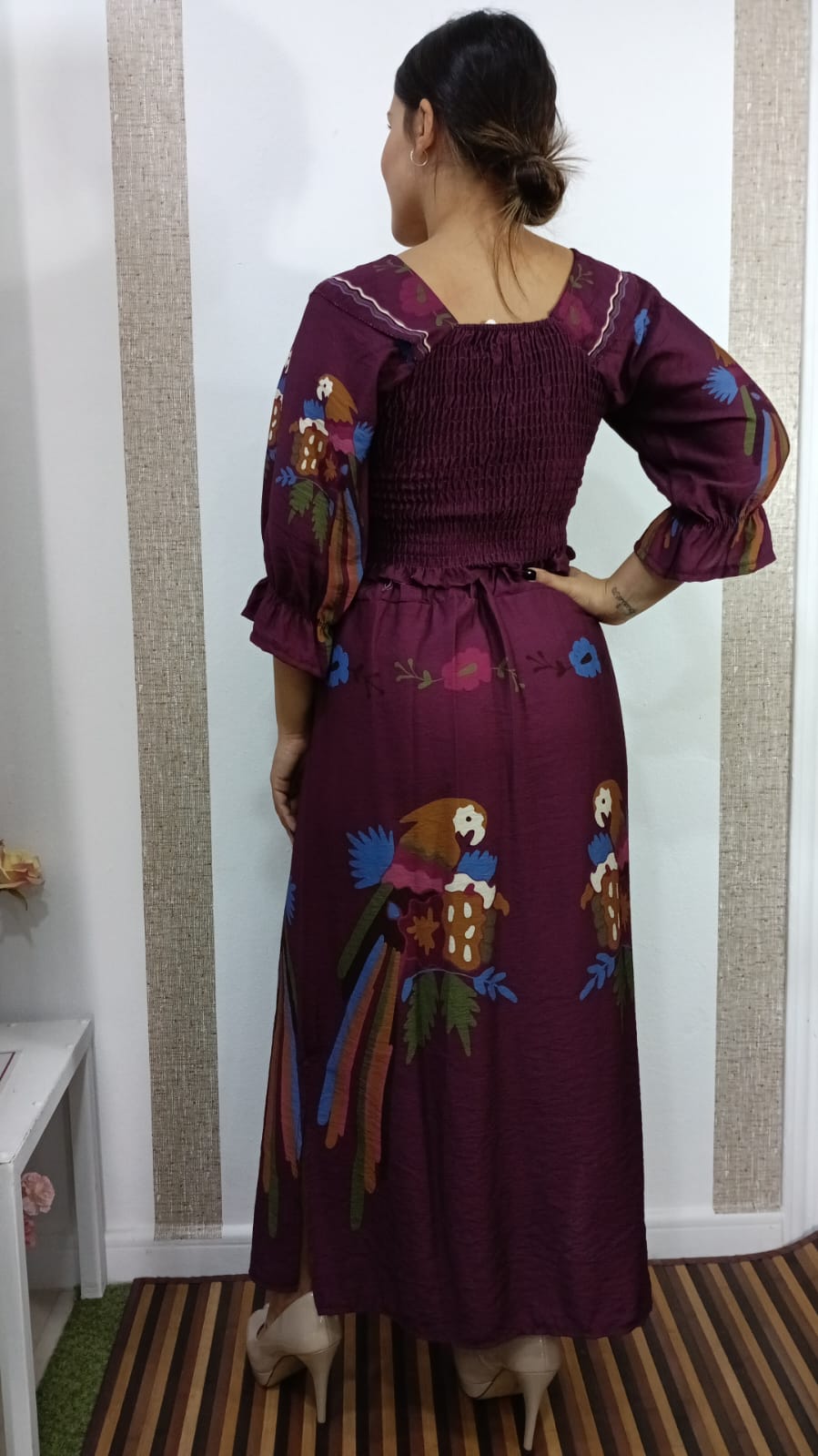 CONJUNTO - DOS PIEZAS ESTAMPADO - BURDEOS