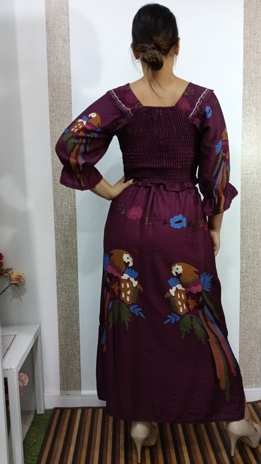 CONJUNTO - DOS PIEZAS ESTAMPADO - BURDEOS