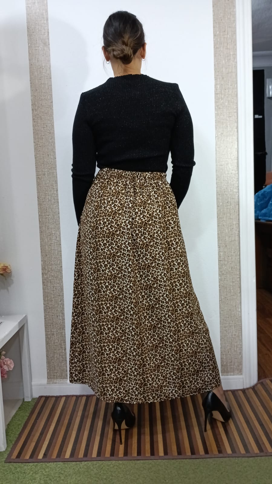 FALDA ESTAMPADA - ANIMAL PRINT - TONOS MARRONES