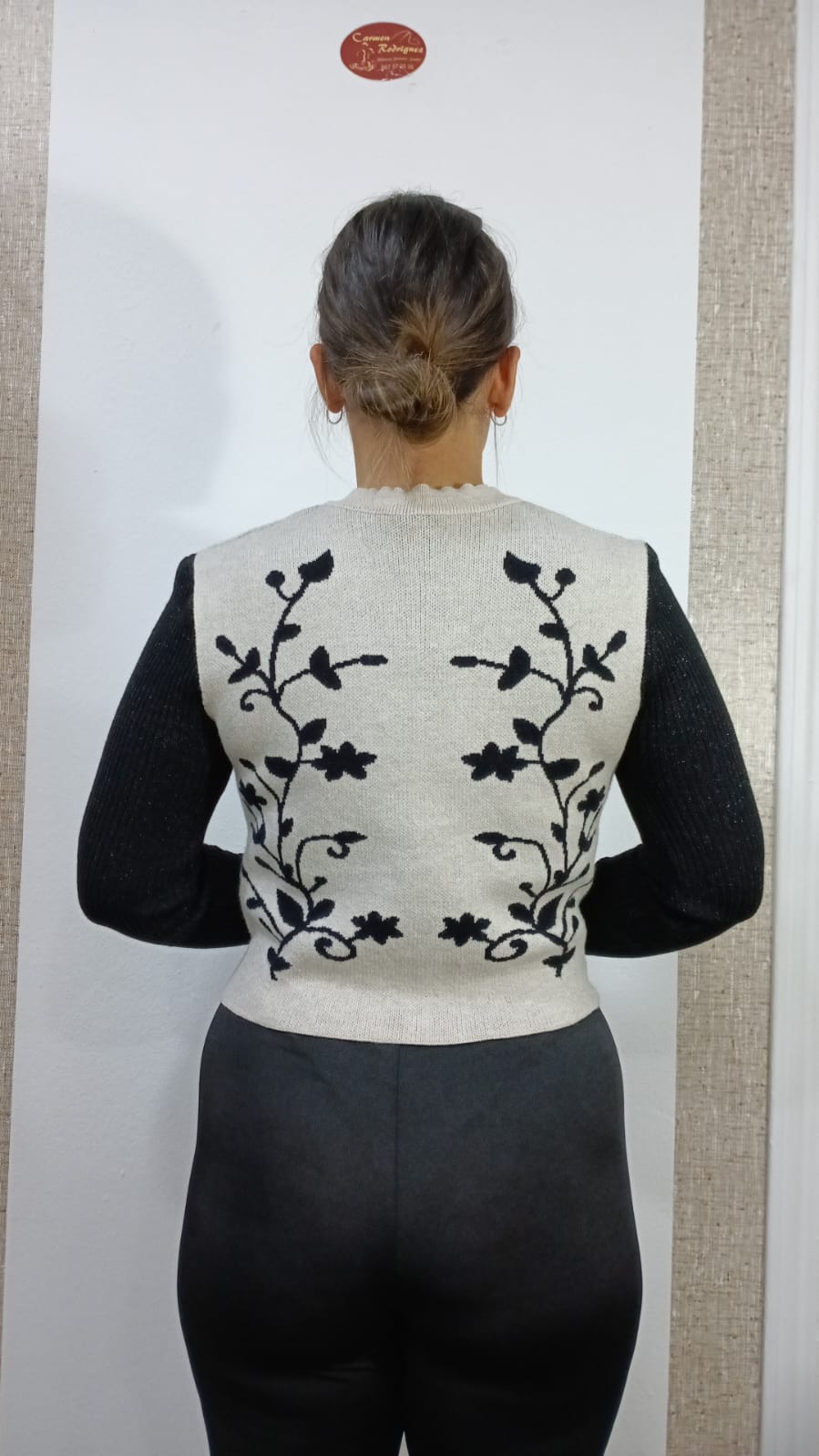CHALEQUILLO - PUNTO ESTAMPADO - BEIGE
