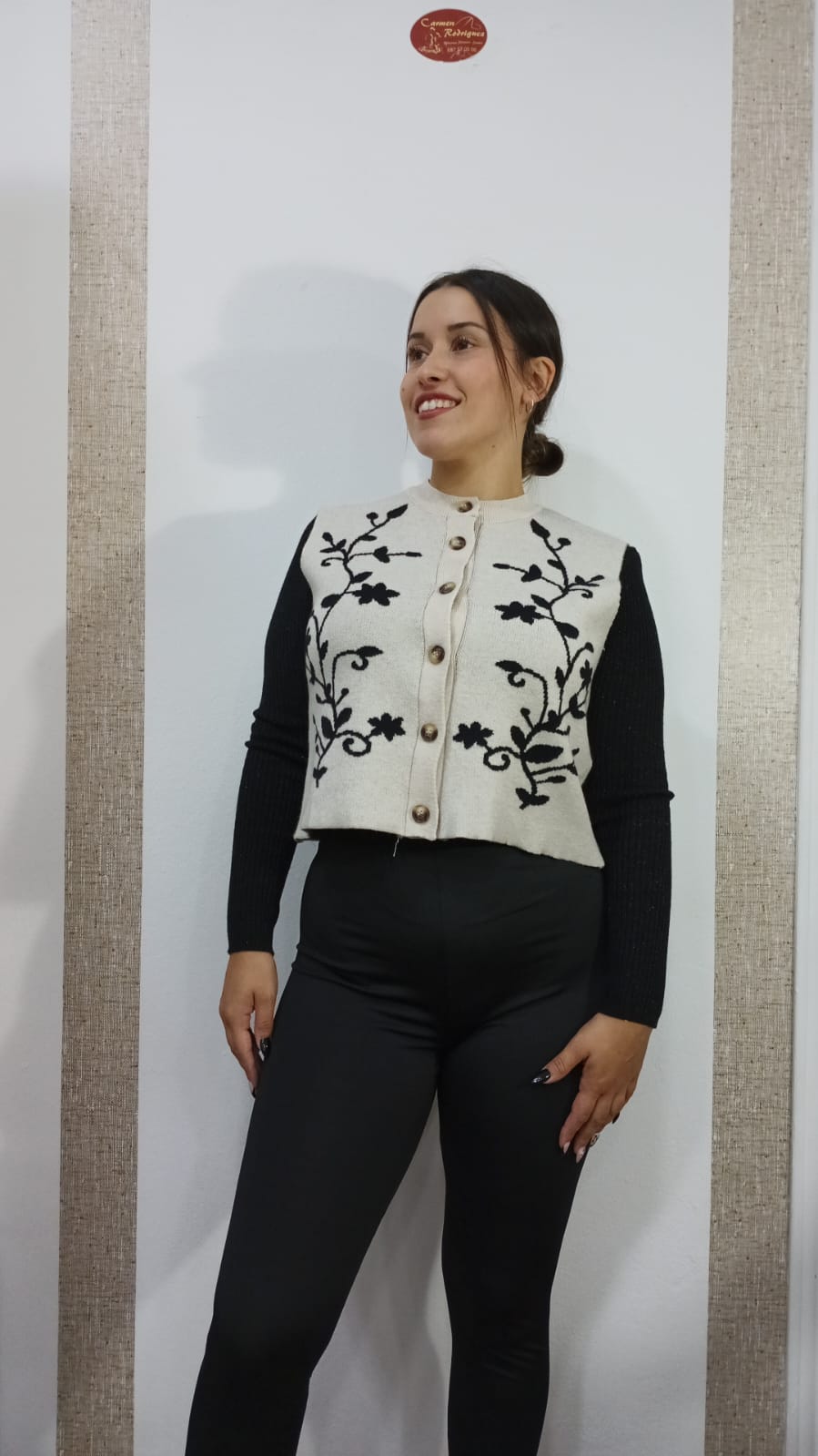 CHALEQUILLO - PUNTO ESTAMPADO - BEIGE