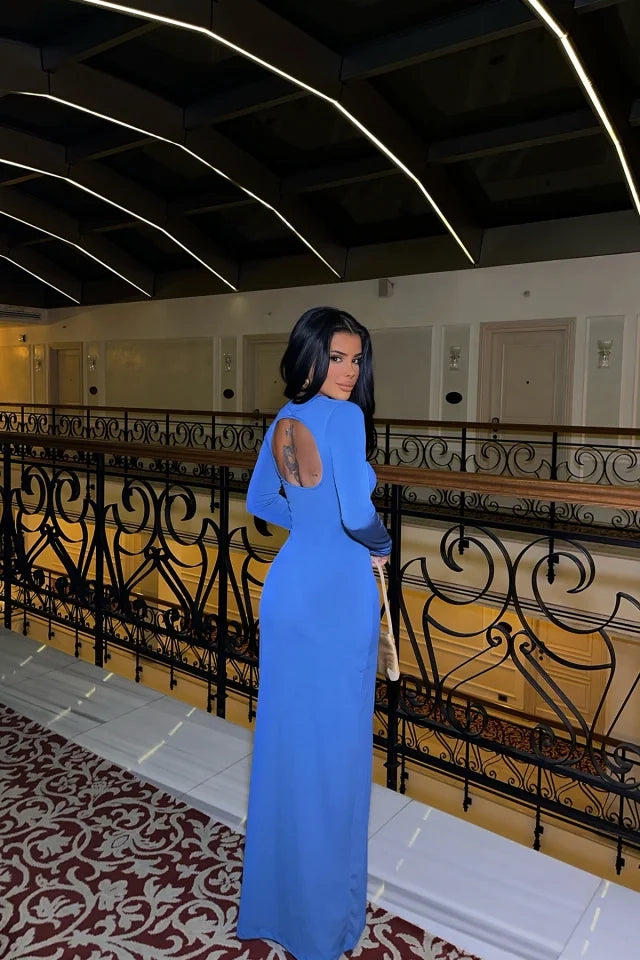 VESTIDO LARGO - AZUL INDIGO