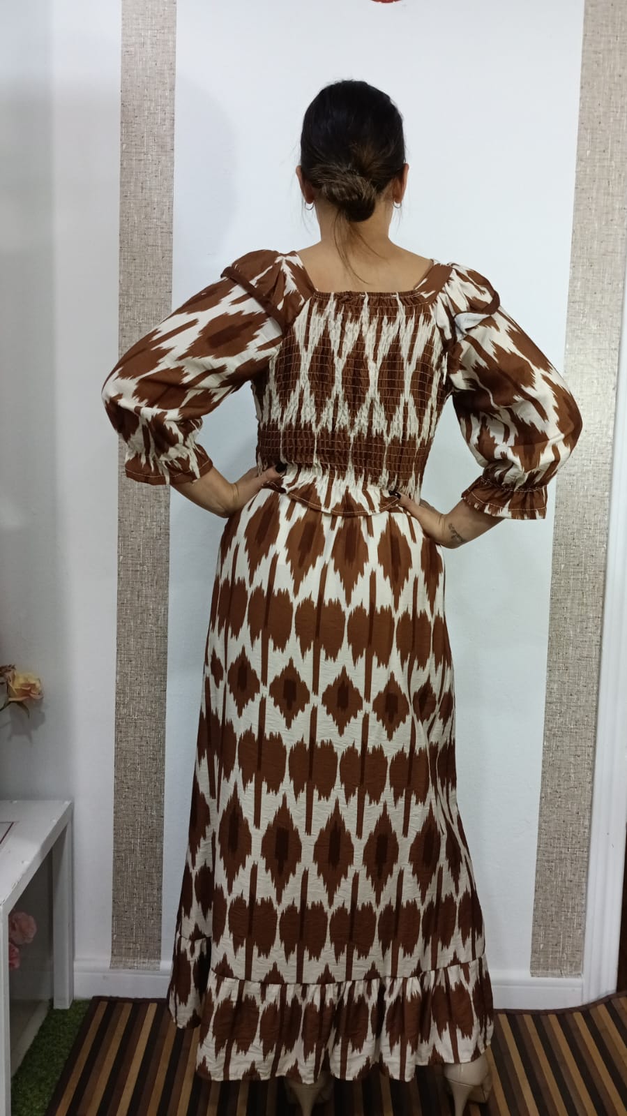 CONJUNTO - DOS PIEZAS ESTAMPADO - MARRON & BEIGE