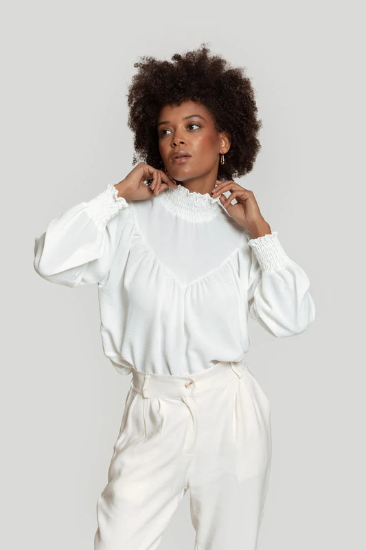 Blusa de Gasa Blanca