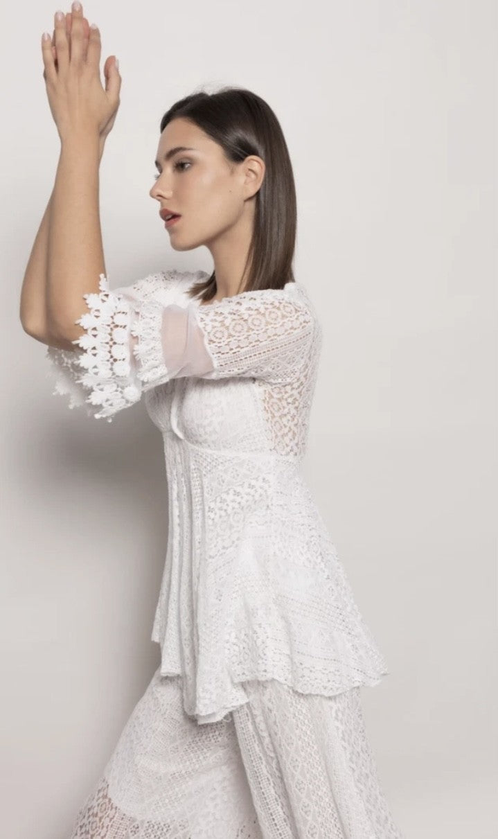 Blusa encaje - blanca