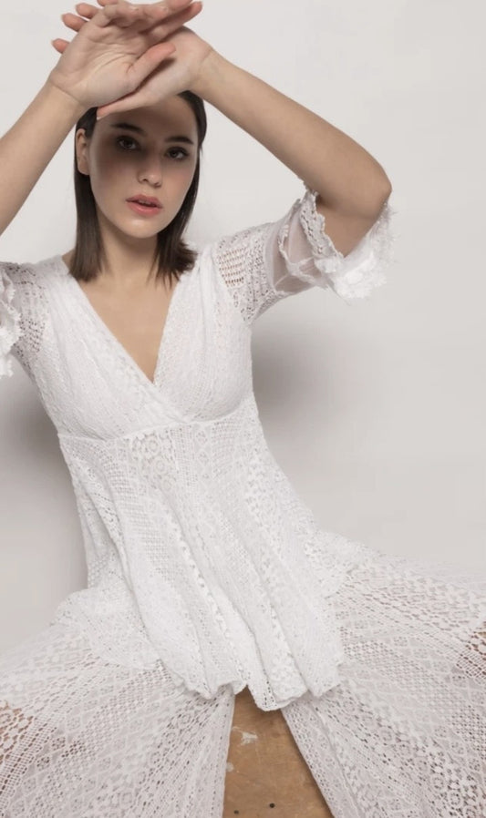 Blusa encaje - blanca