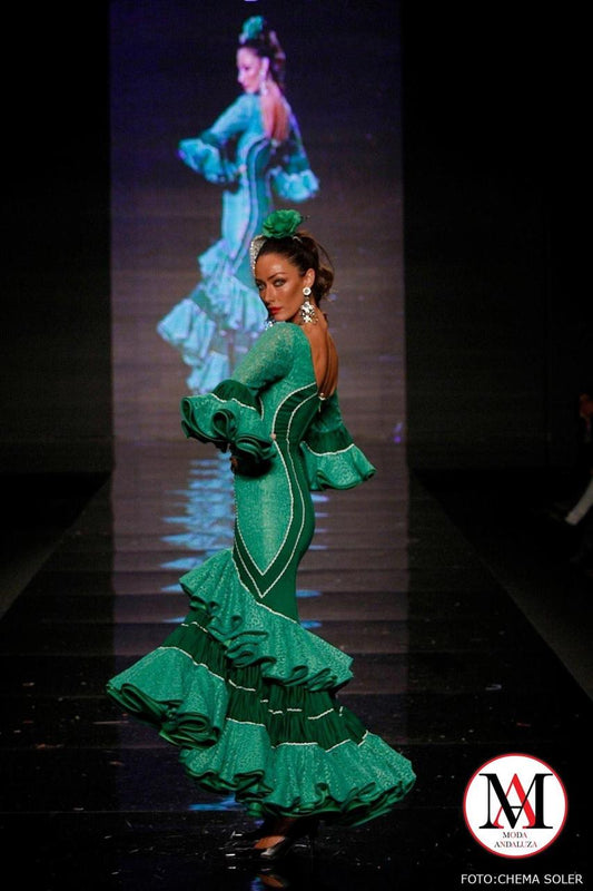 3 Traje de flamenca - Verde canastero